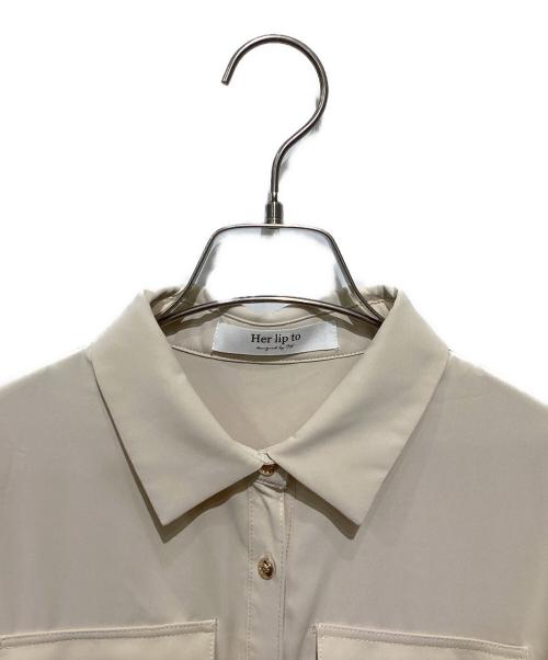 HER LIP TO（ハーリップトゥ）HER LIP TO (ハーリップトゥ) ノーブルシャツドレス ベージュ サイズ:Ｓの古着・服飾アイテム