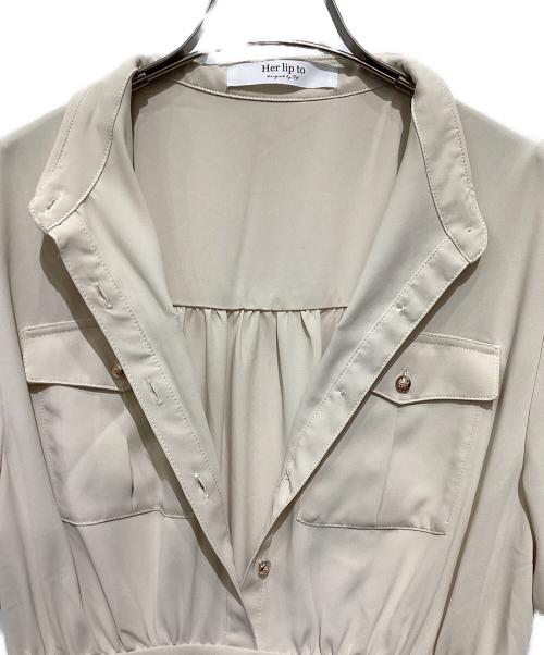 HER LIP TO（ハーリップトゥ）HER LIP TO (ハーリップトゥ) ノーブルシャツドレス ベージュ サイズ:Ｓの古着・服飾アイテム