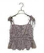 HER LIP TOハーリップトゥ）の古着「チェリーパターンストラップトップ」｜ピンク