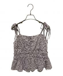 HER LIP TO（ハーリップトゥ）の古着「チェリーパターンストラップトップ」｜ピンク