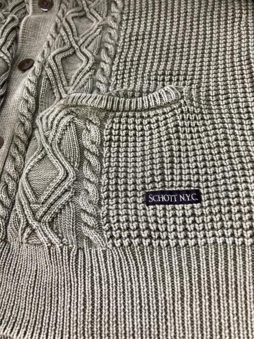 Schott（ショット）Schott (ショット) コットンカーディガン グリーン サイズ:2XLの古着・服飾アイテム