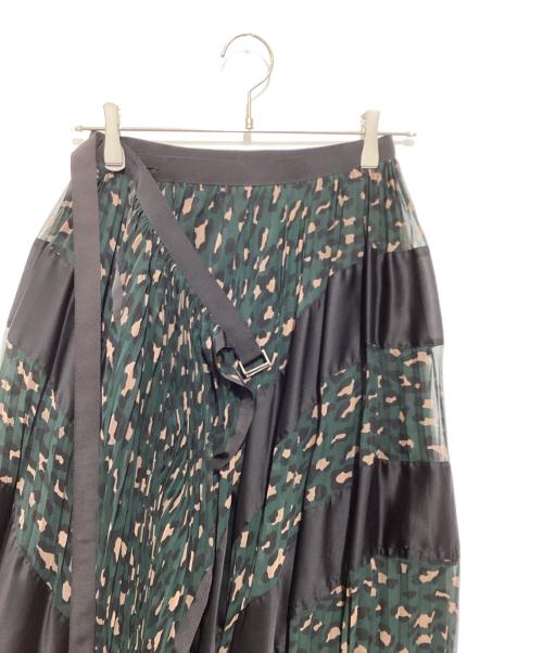 sacai（サカイ）sacai (サカイ) シフォンロングプリーツスカート グリーン サイズ:Ｓの古着・服飾アイテム