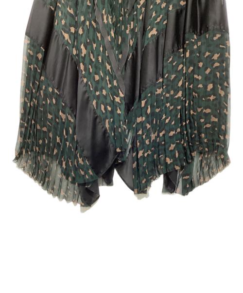 sacai（サカイ）sacai (サカイ) シフォンロングプリーツスカート グリーン サイズ:Ｓの古着・服飾アイテム