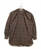 HYKEハイク）の古着「Plaid Gathered Blouse」｜ブラウン