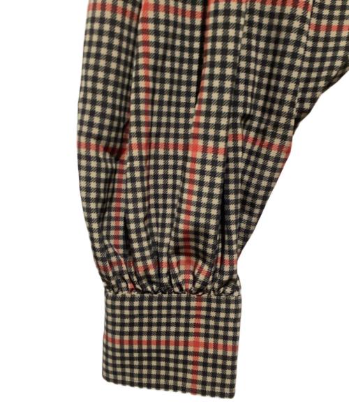 HYKE（ハイク）HYKE (ハイク) Plaid Gathered Blouse ブラウン サイズ:Ｓの古着・服飾アイテム