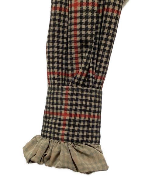 HYKE（ハイク）HYKE (ハイク) Plaid Gathered Blouse ブラウン サイズ:Ｓの古着・服飾アイテム