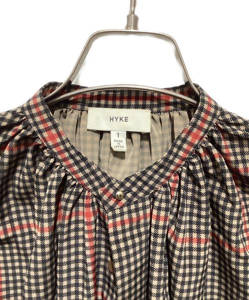 HYKE（ハイク）HYKE (ハイク) Plaid Gathered Blouse ブラウン サイズ:Ｓの古着・服飾アイテム