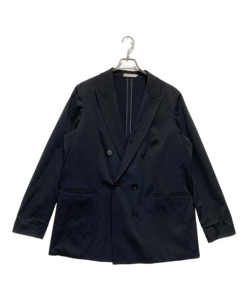 icB（アイシービー）icB (アイシービー) ウールストレッチツイル ダブル前ジャケット ブラック サイズ:46の古着・服飾アイテム