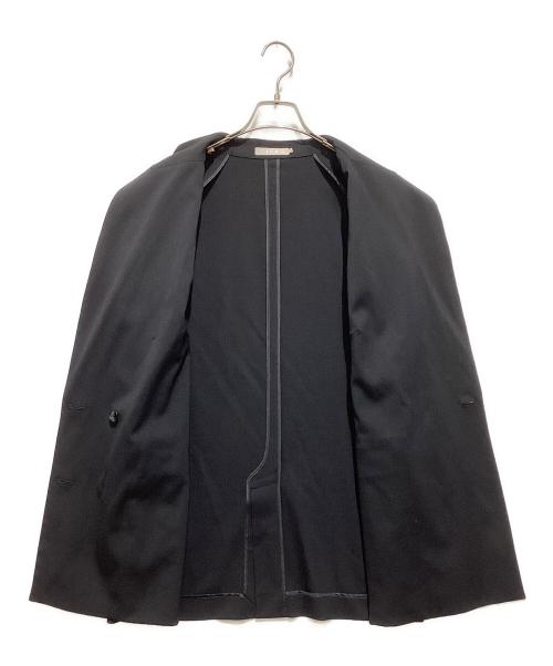 icB（アイシービー）icB (アイシービー) ウールストレッチツイル ダブル前ジャケット ブラック サイズ:46の古着・服飾アイテム