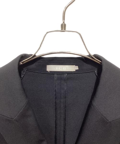 icB（アイシービー）icB (アイシービー) ウールストレッチツイル ダブル前ジャケット ブラック サイズ:46の古着・服飾アイテム