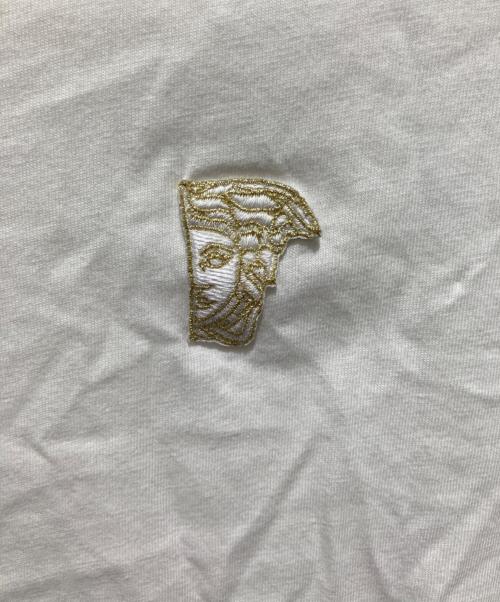 VERSACE COLLECTION（ヴェルサーチ コレクション）VERSACE COLLECTION (ヴェルサーチ コレクション) メデューサ刺繍 長袖カットソー ホワイト サイズ:Lの古着・服飾アイテム