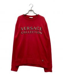 VERSACE COLLECTION（ヴェルサーチ コレクション）の古着「ロゴプリントスウェット」｜レッド