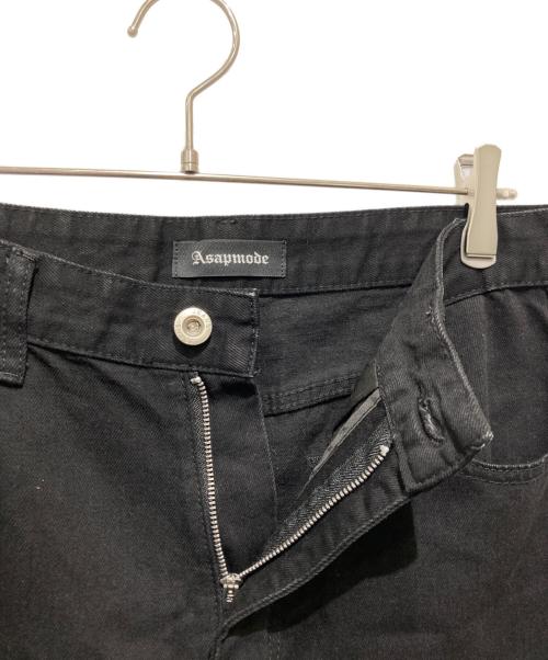 ASAPMODE（エイサップモード）ASAPMODE (エイサップモード) Stacked Canvas Wide-Leg Pants ブラック サイズ:Lの古着・服飾アイテム
