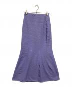 Mame Kurogouchiマメクロゴウチ）の古着「Shirring Jersey Jacquard Flare Skirt」｜パープル