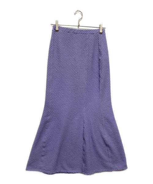 Mame Kurogouchi（マメクロゴウチ）Mame Kurogouchi (マメクロゴウチ) Shirring Jersey Jacquard Flare Skirt パープル サイズ:Mの古着・服飾アイテム
