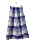 BLUE LABEL CRESTBRIDGEブルーレーベルクレストブリッジ）の古着「チェックロングスカート」｜ブルー