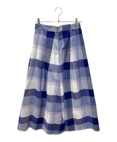 BLUE LABEL CRESTBRIDGE（ブルーレーベルクレストブリッジ）BLUE LABEL CRESTBRIDGE (ブルーレーベルクレストブリッジ) チェックロングスカート ブルー サイズ:38の古着・服飾アイテム