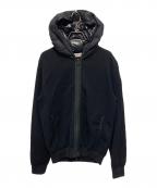 MONCLERモンクレール）の古着「切替メッシュジップパーカーカーディガン」｜ブラック