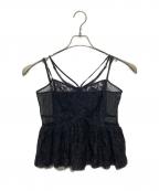 Ameriアメリ）の古着「MEDI LINGERIE LIKE PEPLUM BUSTIER / レースキャミソール」｜ブラック