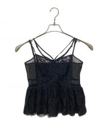 Ameri（アメリ）の古着「MEDI LINGERIE LIKE PEPLUM BUSTIER / レースキャミソール」｜ブラック