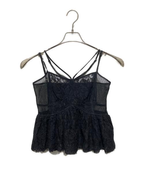 Ameri（アメリ）Ameri (アメリ) MEDI LINGERIE LIKE PEPLUM BUSTIER / レースキャミソール ブラック サイズ:OneSizeの古着・服飾アイテム