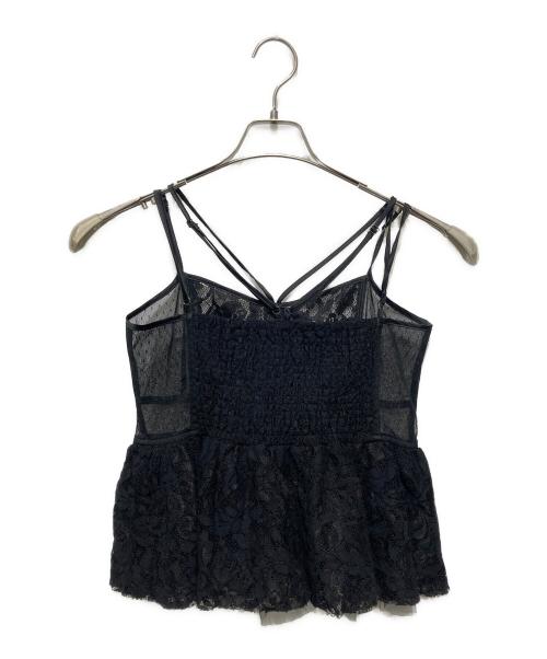 Ameri（アメリ）Ameri (アメリ) MEDI LINGERIE LIKE PEPLUM BUSTIER / レースキャミソール ブラック サイズ:OneSizeの古着・服飾アイテム