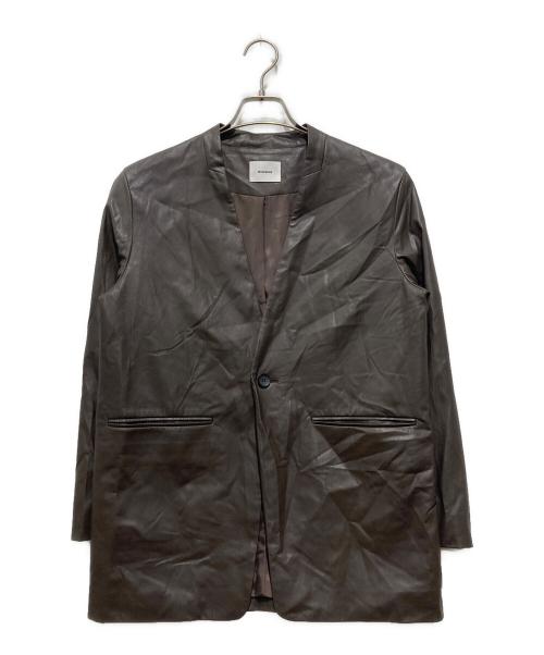 MIESROHE（ミースロエ）MIESROHE (ミースロエ) エコレザージャケット ブラウンの古着・服飾アイテム
