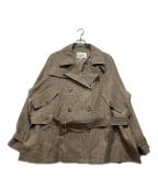 Ameriアメリ）の古着「DADDY MIDI TRENCH COAT / ショートトレンチコート」｜ブラウン