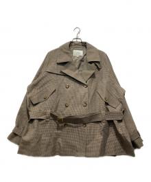 Ameri（アメリ）の古着「DADDY MIDI TRENCH COAT / ショートトレンチコート」｜ブラウン