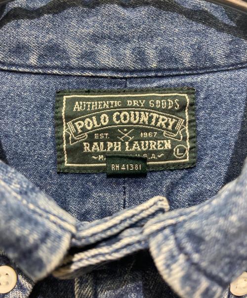 POLO COUNTRY（ポロカントリー）POLO COUNTRY (ポロカントリー) ポニー刺繍デニムシャツ インディゴ サイズ:Ｌの古着・服飾アイテム