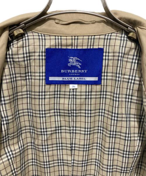 BURBERRY BLUE LABEL（バーバリー ブルー レーベル）BURBERRY BLUE LABEL (バーバリー ブルー レーベル) 裏地チェックトレンチコート ベージュ サイズ:36の古着・服飾アイテム
