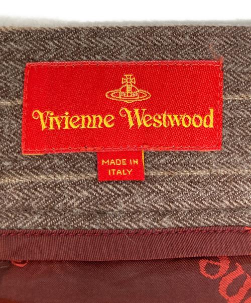 Vivienne Westwood RED LABEL（ヴィヴィアンウエストウッドレッドレーベル）Vivienne Westwood RED LABEL (ヴィヴィアンウエストウッドレッドレーベル) 切替ヘリンボーンスカート ブラウン×グレー サイズ:40の古着・服飾アイテム
