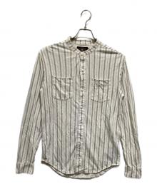 RRL（ダブルアールエル）の古着「リネンコットンバンドカラーシャツ」｜ベージュ