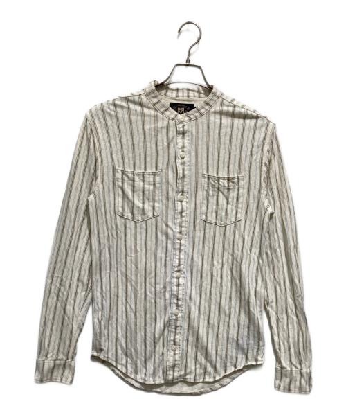 RRL（ダブルアールエル）RRL (ダブルアールエル) リネンコットンバンドカラーシャツ ベージュ サイズ:XSの古着・服飾アイテム