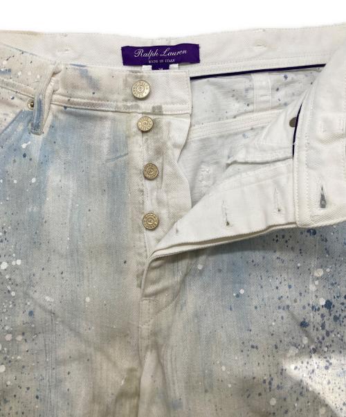 RALPH LAUREN Purple Label（ラルフ ローレン パープル レーベル）RALPH LAUREN PURPLE LABEL (ラルフ ローレン パープル レーベル) ペンキ加工デニムペインターパンツ ライトブルー サイズ:28の古着・服飾アイテム