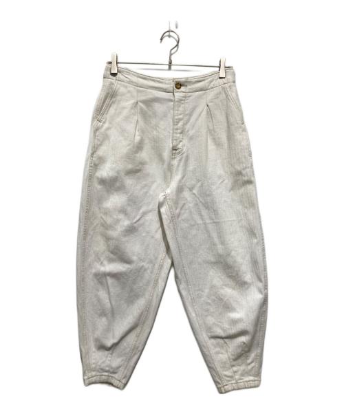 POLO RALPH LAUREN（ポロ・ラルフローレン）POLO RALPH LAUREN (ポロ・ラルフローレン) ヘリンボーンワイドジョガーパンツ アイボリー サイズ:4の古着・服飾アイテム
