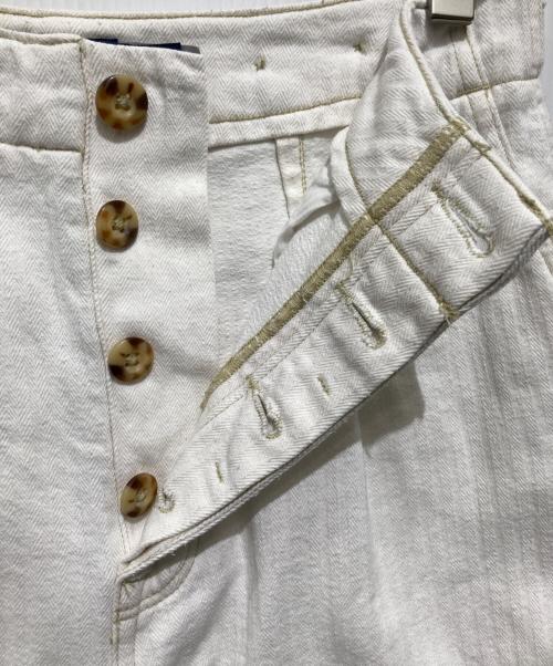 POLO RALPH LAUREN（ポロ・ラルフローレン）POLO RALPH LAUREN (ポロ・ラルフローレン) ヘリンボーンワイドジョガーパンツ アイボリー サイズ:4の古着・服飾アイテム