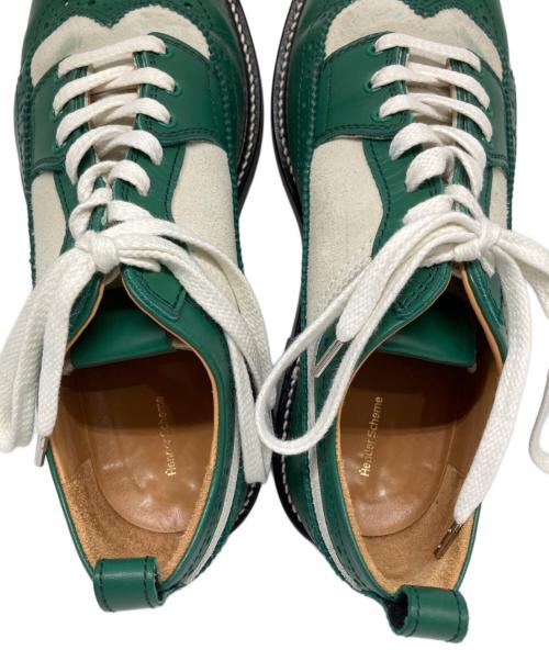 HENDER SCHEME（エンダースキーマ）HENDER SCHEME (エンダースキーマ) ウィングチップシューズ グリーン サイズ:5の古着・服飾アイテム