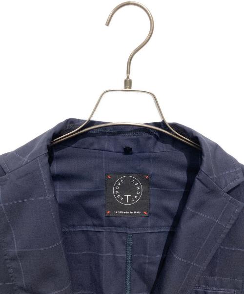 T-JACKET By TONELLO（ティージャケット バイ トネッロ）T-JACKET By TONELLO (ティージャケット バイ トネッロ) チェックジャケット ネイビー サイズ:Ｓの古着・服飾アイテム