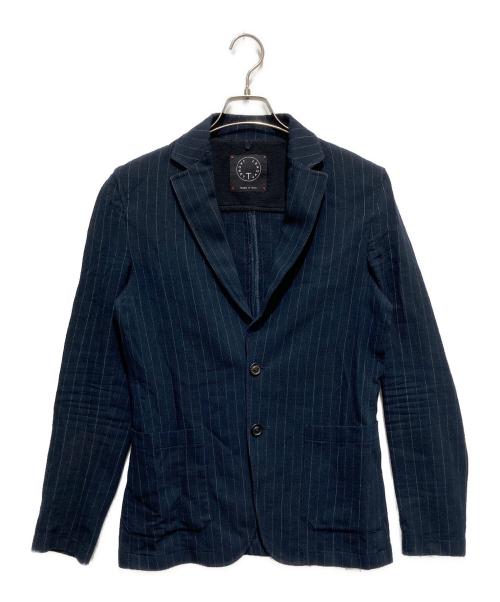 T-JACKET By TONELLO（ティージャケット バイ トネッロ）T-JACKET By TONELLO (ティージャケット バイ トネッロ) ストライプアンコンジャケット ネイビー サイズ:Ｓの古着・服飾アイテム