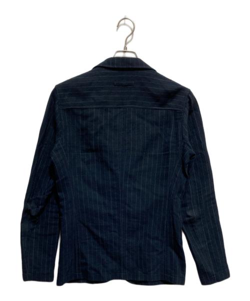 T-JACKET By TONELLO（ティージャケット バイ トネッロ）T-JACKET By TONELLO (ティージャケット バイ トネッロ) ストライプアンコンジャケット ネイビー サイズ:Ｓの古着・服飾アイテム