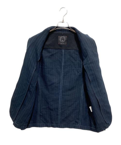 T-JACKET By TONELLO（ティージャケット バイ トネッロ）T-JACKET By TONELLO (ティージャケット バイ トネッロ) ストライプアンコンジャケット ネイビー サイズ:Ｓの古着・服飾アイテム