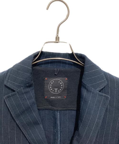 T-JACKET By TONELLO（ティージャケット バイ トネッロ）T-JACKET By TONELLO (ティージャケット バイ トネッロ) ストライプアンコンジャケット ネイビー サイズ:Ｓの古着・服飾アイテム