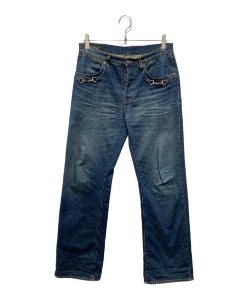 GUCCI（グッチ）GUCCI (グッチ) ホースビットコットンデニムパンツ インディゴ サイズ:32の古着・服飾アイテム