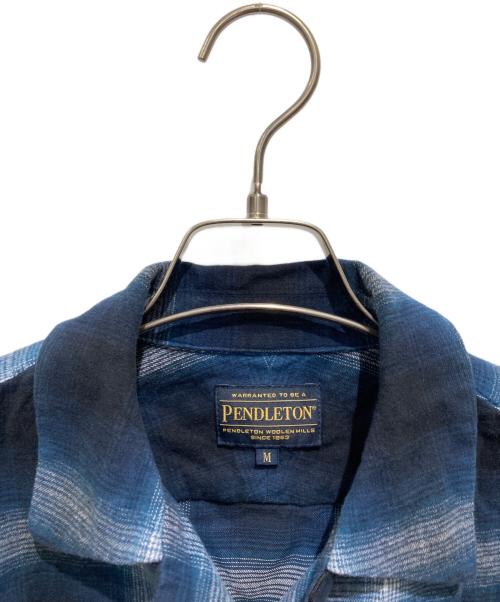PENDLETON（ペンドルトン）PENDLETON (ペンドルトン) オープンカラー チェックシャツ ネイビー サイズ:Mの古着・服飾アイテム