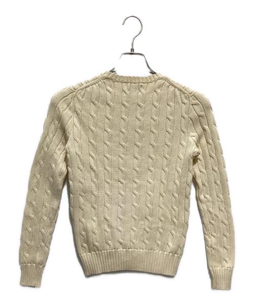POLO RALPH LAUREN（ポロ・ラルフローレン）POLO RALPH LAUREN (ポロ・ラルフローレン) ポニー刺繍ケーブルニット ベージュ サイズ:XS 未使用品の古着・服飾アイテム