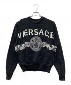 VERSACEヴェルサーチ）の古着「ロゴプリントスウェット」｜ブラック