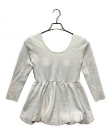 L'AUBE BLANC（ローブ ブラン）の古着「Balloon peplum Knit tops」｜ホワイト