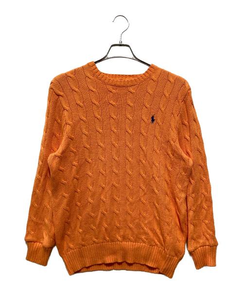 POLO RALPH LAUREN（ポロ・ラルフローレン）POLO RALPH LAUREN (ポロ・ラルフローレン) ケーブルニット オレンジ サイズ:Ｓの古着・服飾アイテム