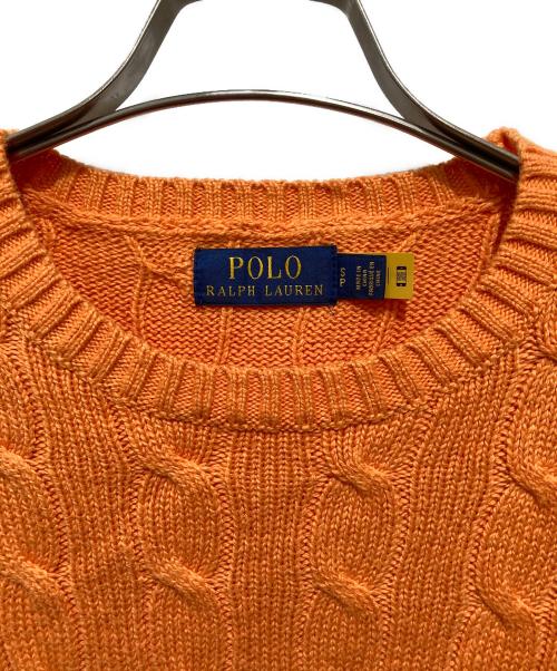 POLO RALPH LAUREN（ポロ・ラルフローレン）POLO RALPH LAUREN (ポロ・ラルフローレン) ケーブルニット オレンジ サイズ:Ｓの古着・服飾アイテム